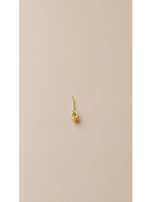 925 Ayar Gümüş Unisex Burun Hızması Gold Renk Minimal Piercing Nose Stud Kadın Erkek