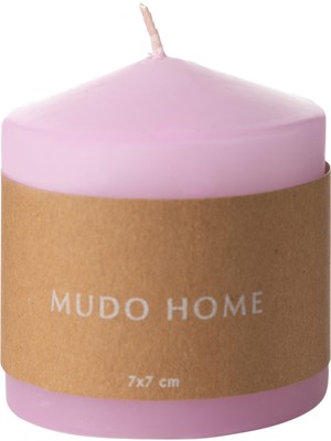 Mudo Home Sütun Mum Pembe 7x7 cm