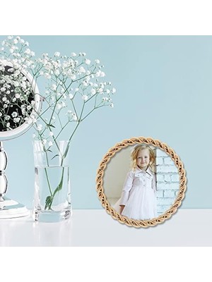 Gndz Store Frames Halat Tasarımı, Metal Çerçeve, Yuvarlak, 4 x 4, Altın Rengi
