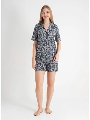 Wondergen Lacivert Kadın Pijama Şort 401WON-1117-184