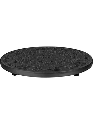 Gndz Store Innovations Dekoratif Dökme Demir Metal Trivet (Siyah)