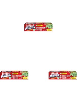 Gndz Store Piknik Buzdolabı Poşeti Orta 20'li 3lü Paket
