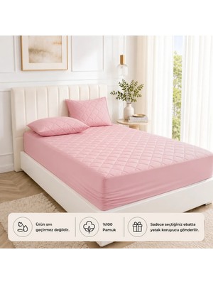 Formeya Pudra %100 Pamuk Kapitone Fitted Yatak Koruyucu Bebek-Tek-Çift Kişilik-Battal Yatak Alezi
