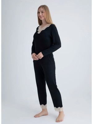 Wondergen Siyah Kadın Pijama Alt 401WON-1116-200
