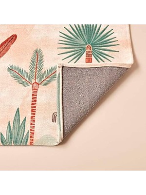 Gndz Store Kids Hayvan BASKILI%100 Polyester Kilim, Somon, 80X150 cm