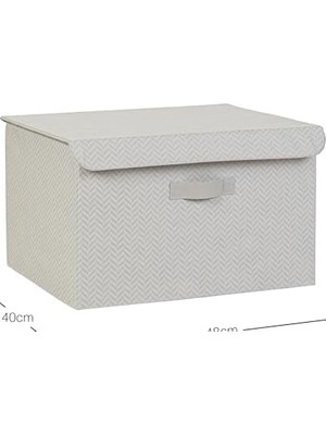Gndz Store Gri Kapaklı Kutu 48 x 40 x 30 cm