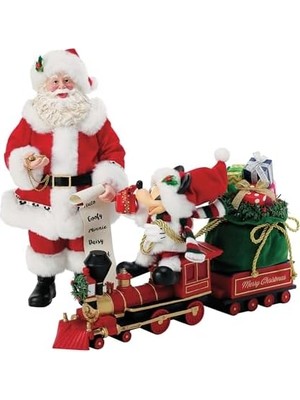 Gndz Store Department 56 Possible Dreams Baba ve Mouse Train All Aboard Heykelcik Seti, 25 Cm, Çok Renkli