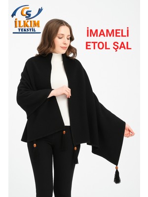 İlkim Tekstil Imameli Etol Şal, Şık Rahat Omuz Şalı, 75X175