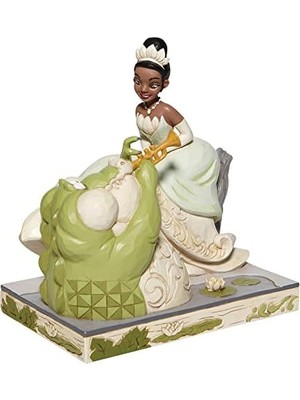 Gndz Store - Prenses ve Kurbağa ' Güzellik' Beyaz Ormanlık Heykelcik, 19 cm (Y) x 12 cm (G) x 18,5 cm (D)