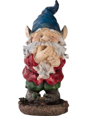 Gndz Store Corporation 15" Uzun Açık Bahçe Gnome Gülen Yard Heykeli Dekorasyon, Çok Renkli