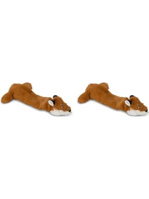 YF Tekstil Ambalaj Köpek Oyuncağı, Iki Sesli, Tilki, Peluş, Kahverengi, 36CM (2 Paketi)