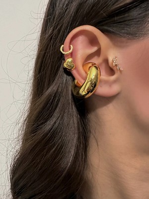 OkkoStore Çelik Kalın Boğumlu Kıkırdak Küpesi Earcuff