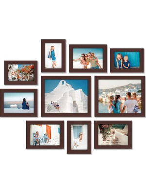 Gndz Store 10 Parça Maun Galerisi Duvar Resim Çerçevesi Seti 8X10, 5x7, ve 4x6. Kırılmaya Dayanıklı Cam. Duvar Veya Masa Için Resim Çerçeveleri - Asma Donanımı ve Şövale Stantları Dahildir