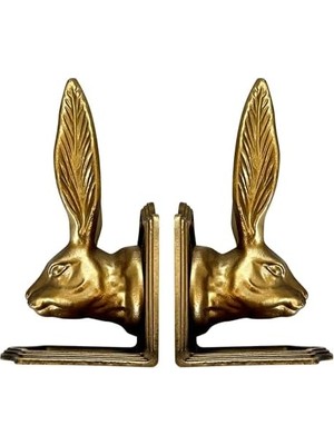 Gndz Store Fox Run Tavşan Dekoratif Kitap SETI,%100 Demir, 4.7" x 4" x 8.6" Ağır Kitap Ayracı
