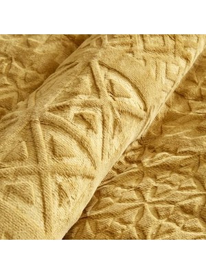 Gndz Store Blair Tek Kişilik Embos Battaniye Hardal