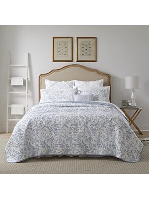 Gndz Store Ashley 221082 Amberley Quilt Set, Full/, Spa Blue
