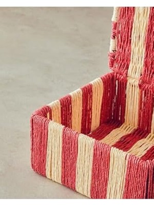 Gndz Store Colorful Kağıt Ip Dekoratif Kutu 18X18X8CM Kırmızı