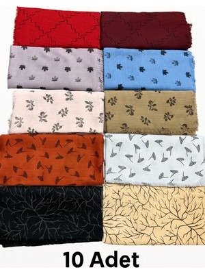 İlkim Tekstil 10LU Paket Yumuşak Dokulu Eşarp Okuluk Dağıtmalık Hediyelik 100X100