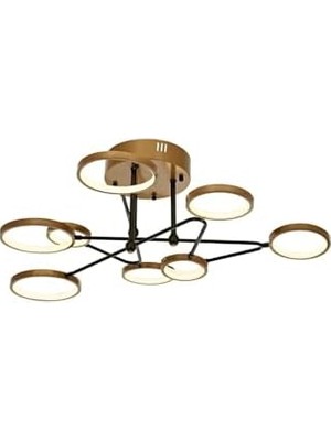 Gndz Store AR-60359-5BSY Siyah Boyalı Modern Avize LED Metal Pleksi 35CM