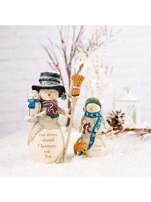 Gndz Store The Birchhearts Forever Kardan Adam Figürü ile Köpekler, 11,4 cm Beyaz