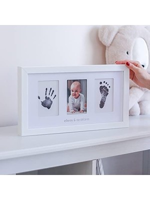 Gndz Store Yenidoğan Bebek El ve Ayak Izi Fotoğraf Çerçevesi Seti - Mürekkepsiz Baskı Kiti ile Birlikte