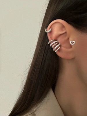 OkkoStore Kadın Kalın Boğumlu Earcuff Kıkırdak Küpe
