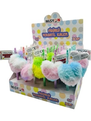 Misyon Peluş Kalp Versatil Kalem 0,7 Uçlu Kalem - 1 Adet