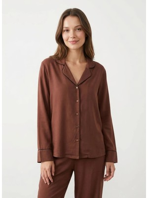 Vivis Kahve Kadın Pijama Üst 50VIV10822