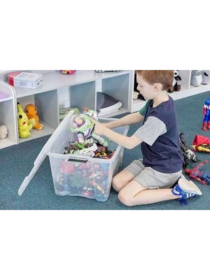 Gndz Store Ohyama, Saklama Kutuları, Saklama Kutusu, Çoklu Fonction, 6'lı Set Plastik Kutular, 45 L, Kapak, Ergonomik Sap, Ofis, Ev - Ddntb-45 - Şeffaf