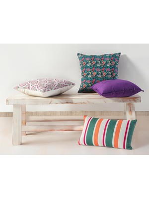 Gndz Store Merrow Desenli Pamuk Yastık 45X45CM