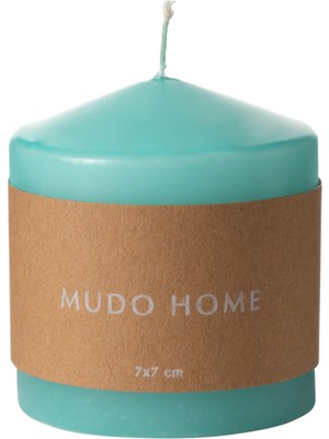 Mudo Home SÜTUN MUM MAVİ 7X7 CM