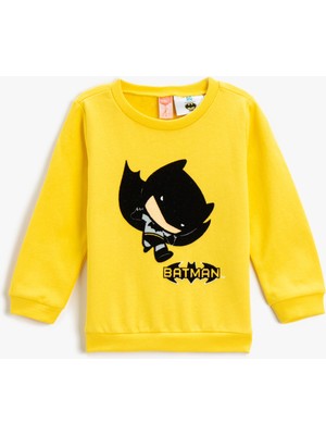 Koton Batman Baskılı Sweatshirt Lisanslı Uzun Kollu Pamuklu