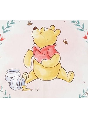 Gndz Store The Pooh Lisanslı Karakter BASKILI%100 Pamuk Kırlent, Çok Renkli, 40X40 cm
