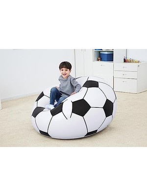 Gndz Store Up In & Over Beanless Futbol Topu Koltuğu, 114 x 112 x 66 Cm, Futbol Hava Koltuğu, Siyah/beyaz
