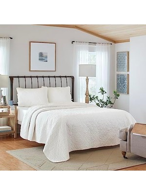 Gndz Store Ashley Felicity Yorgan Seti -%100 Pamuk, Tersine Çevrilebilir, Tüm Mevsim Eşleşen Yastık Kılıfları, Ekstra Yumuşaklık Için Önceden Yıkanmış,, Beyaz