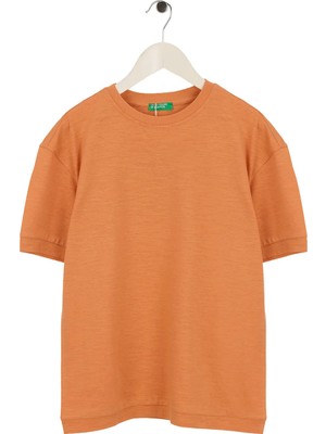 United Colors Of Benetton Turuncu Erkek Çocuk Baskılı T-Shirt 3SDLC10TU