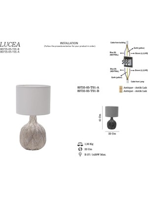 Gndz Store Calıne 05 Masa Lambası B 1XE27