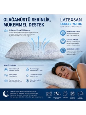Lateksan  Cooler Yastık | Nefes Alabilir Hafızalı Klimalı Yastık