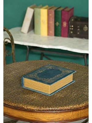 Gndz Store Vintiquewise QI003691.B Kitap Şeklinde Dekoratif Saklama Kutusu, Mavi