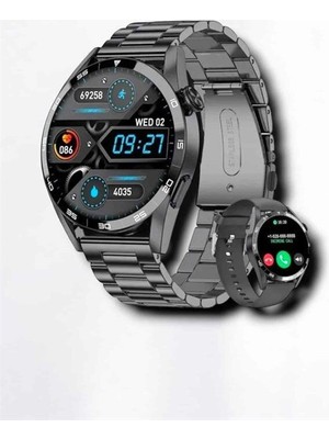 YF Tekstil Ambalaj Suya Dayanıklı Dokunmatik Akıllı Saat Bluetooth 5.0 Sesli Asistan ve Sağlık Ta - YFTA164517-1
