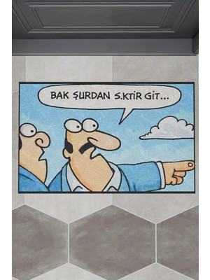 Charmbi Bak Şuradan Dekoratif Çok Amaçlı Iç ve Dış Kapı Paspası