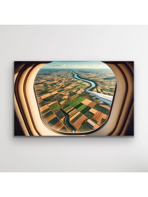 Vexor Uçak Penceresi Manzara Kanvas Tablo 100X160CM