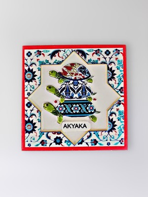 Mundy Polyester Kabartmalı Akyaka Temalı  Magnet  7 x 7 cm – Dekoratif Hediyelik Buzdolabı Süsü  (KOD:1285)
