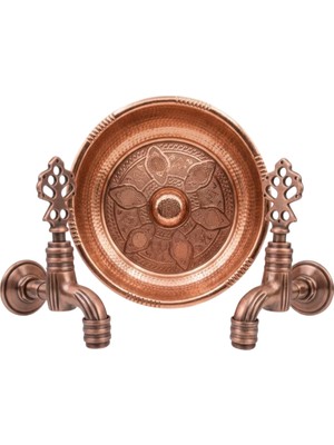 Lpd Iki̇li̇ Hamam Taslı Bakır Perlatörlü Osmanlı Musluk (Lüx, %100 Pi̇ri̇nç)