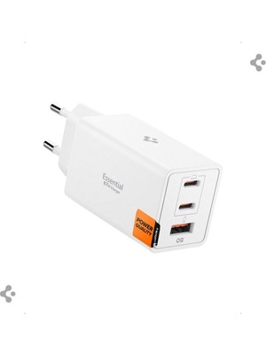 Spigen 67W USB-C + USB-A 3 Port Hızlı Şarj Aleti PPS 3.0 Super Hızlı Şarj GaN Pro Isı Düşürücü Güç Adaptörü Akım Koruma iPhone & Android & iPad & MacBook Type-C Beyaz - ACH08710 (Spigen TR Garantili)