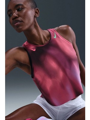 Nike Dri Fit Aeroswift Faith Kipyegon Adv Crop Tank Kadın Crop Koşu Atleti Mor
