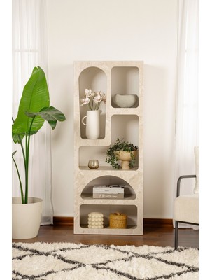 Rani Home Kitaplık Kumtaşı Mermer Desen 60 cm HC-5339