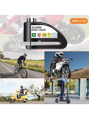 YF Tekstil Ambalaj Motosiklet Kilidi, Fren Diski Kilidi, Alarm 110 Db, Yüksek Sesli Motorsiklet Alarmlıdisk Kilidi, 1,5 M Hatırlatma Kablolu