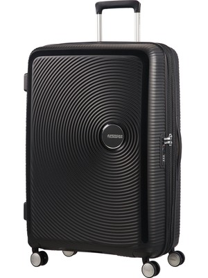 American Tourister Siyah Soundbox Büyük Boy Sert Valiz 77/28 Polikarbon Malzeme ile Esnek Tasarım