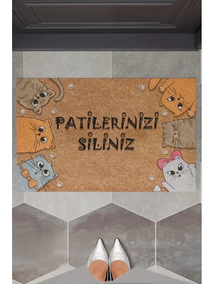 Charmbi Kedi Patileri Dekoratif Çok Amaçlı Iç ve Dış Kapı Paspası